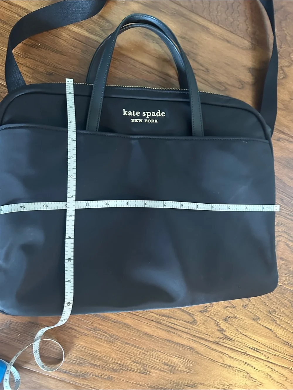 kate spade Black Nylon Laptop Messenger with Top Handles and Crossbody Strap